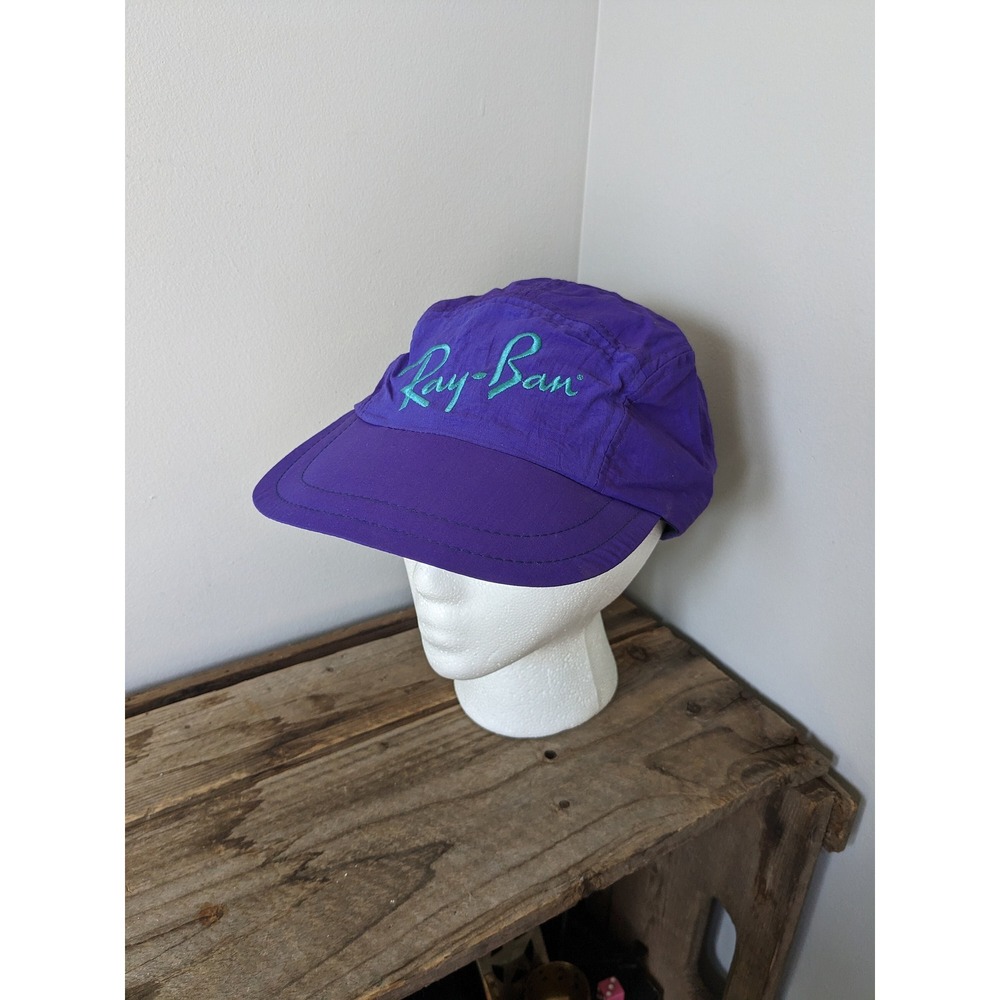 Vintage 80s-90s Ray-Ban Neon Purple cap, Adult Size Polyester cap